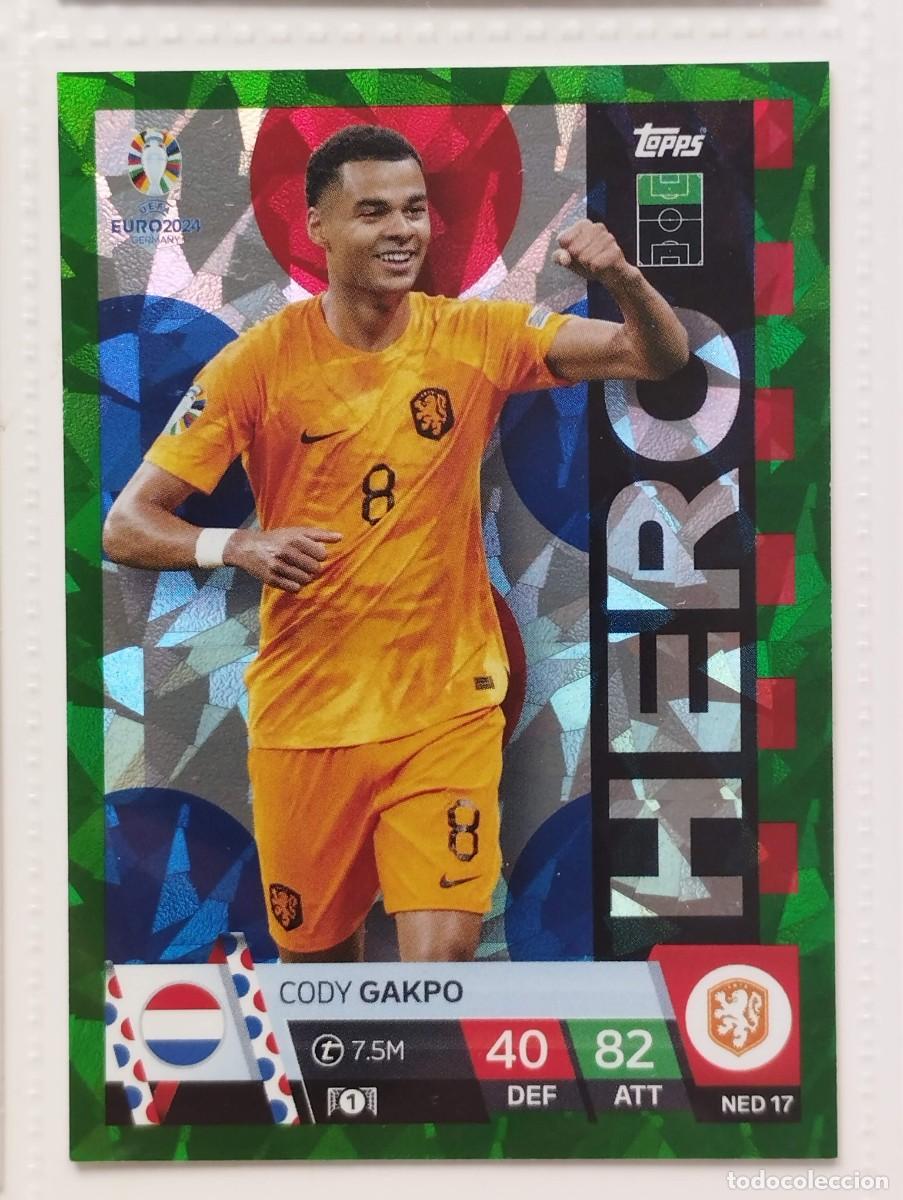Fu&szlig;ball-Sticker: CROMO CARD EURO 24 EUROCOPA 2024 TOPPS MATCH ATTAX GAKPO NED17 VERDE PARALELA PAISES BAJOS HOLANDA