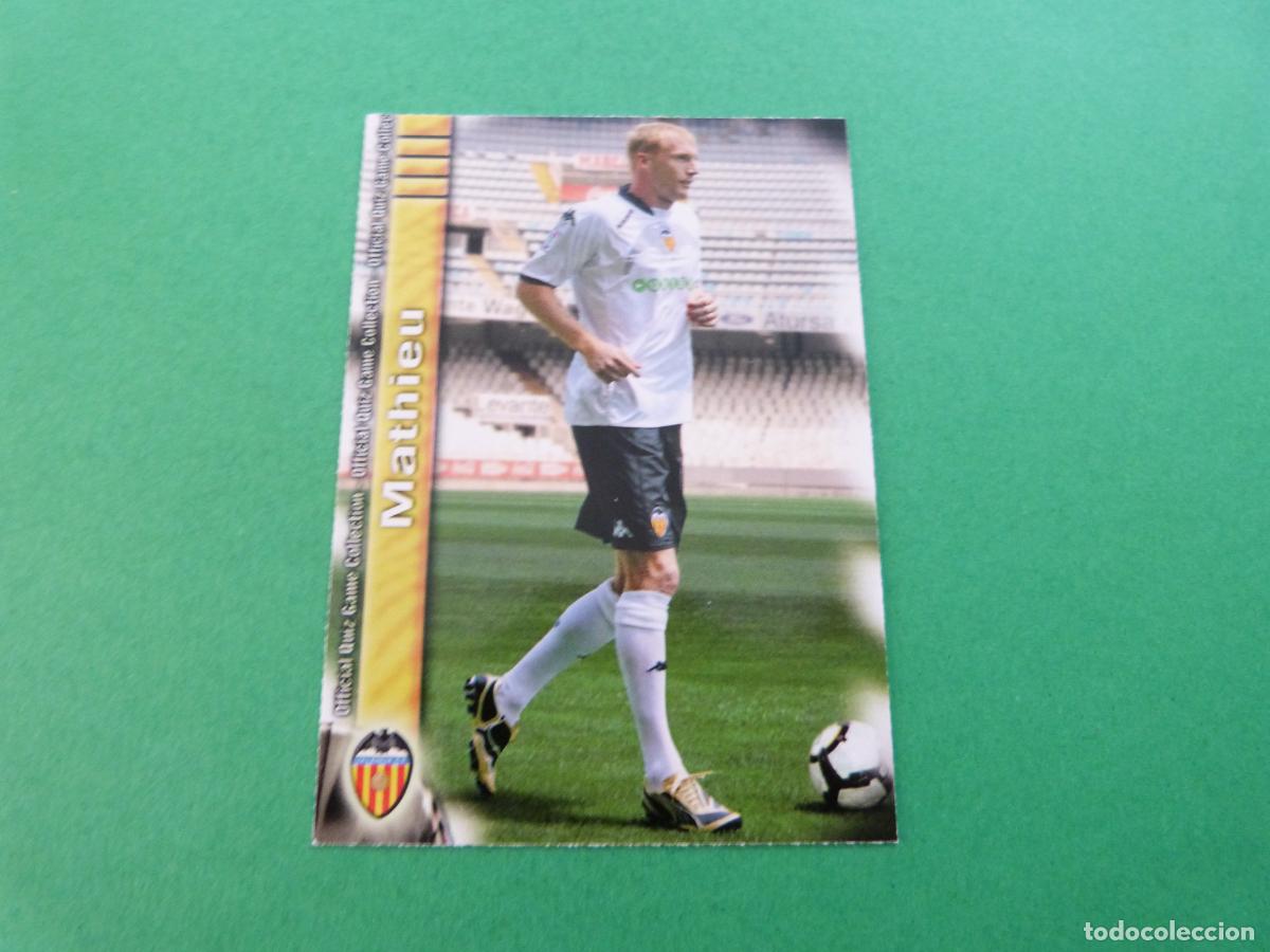 Cromos de f&uacute;tbol: TRADING CARD FUTBOL MATHIEU VALENCIA C.F. N&ordm; 653 UH FICHAS LIGA MUNDICROMO 2009-2010/09-10
