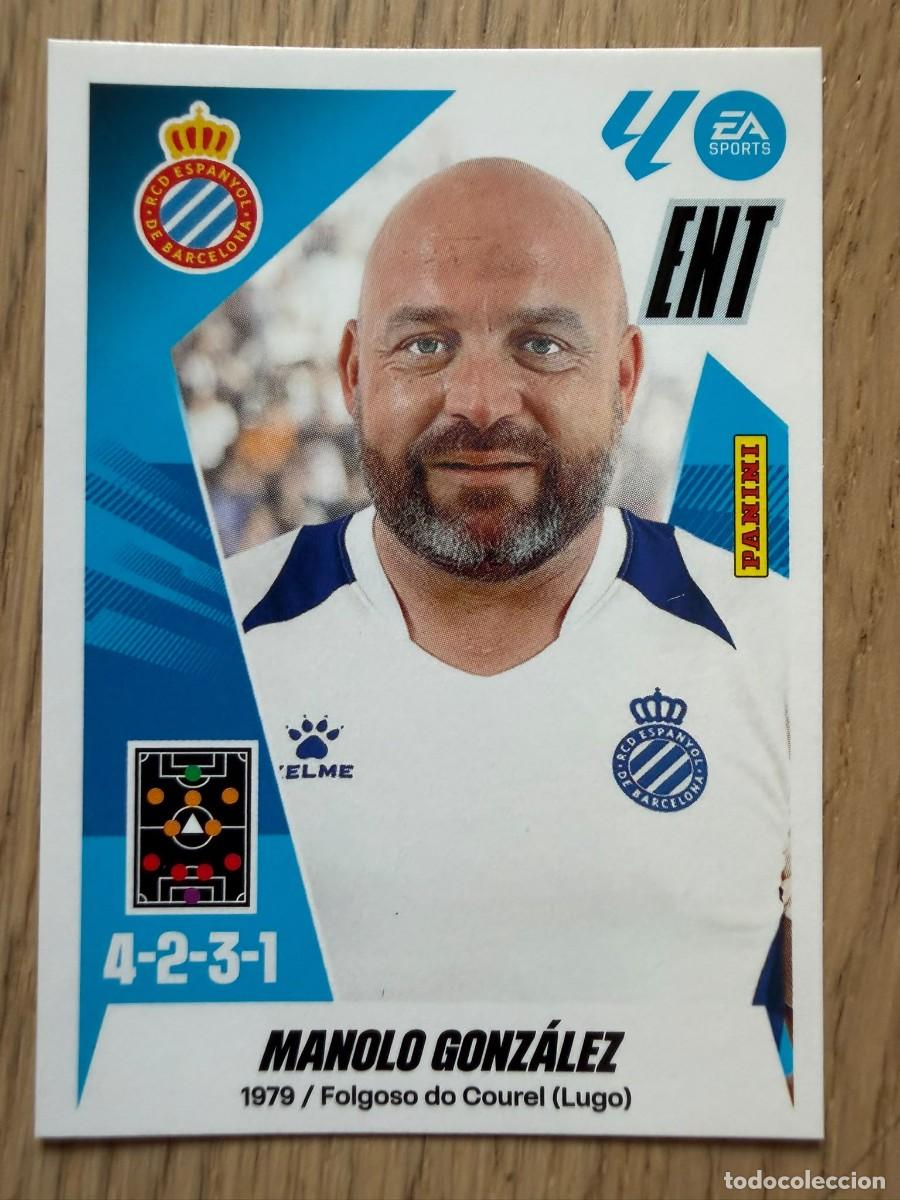 Figurine di Calcio: 2 MANOLO ENTRENADOR ESPANYOL 25 26 2025 2026 LIGA EA SPORTS COLECCIONES ESTE SIN PEGAR STICKER