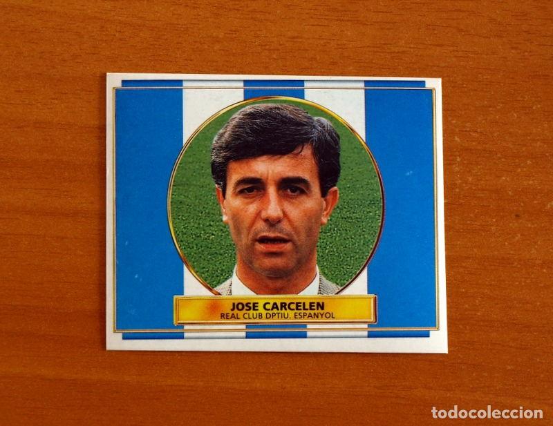 Football Stickers: R.C.D. Espa&ntilde;ol, Espanyol-Jos&eacute; Carcel&eacute;n Entrenador -Ediciones Este Liga 1996-1997, 96-97-Nunca pegado