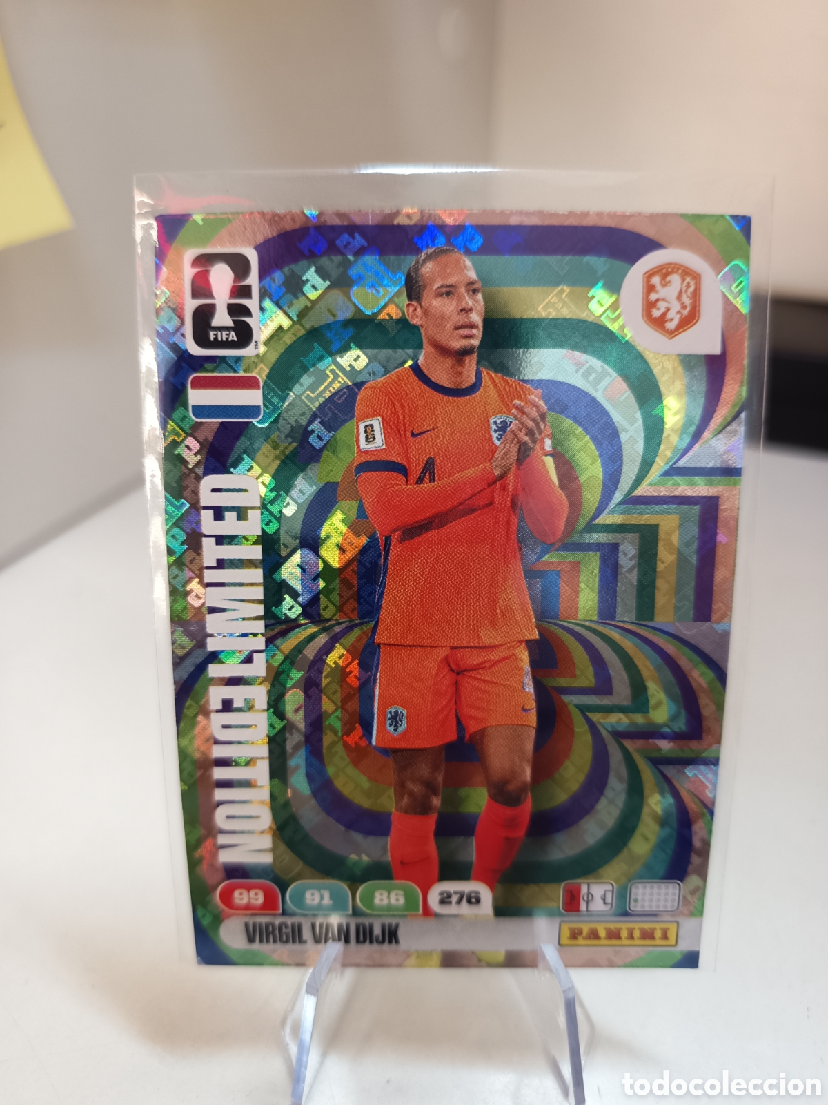 Cromos de f&uacute;tbol: LIMITED EDITION VIRGIL VAN DIJK HOLO HOLOGRAFICA MUNDIAL WORLD CUP ADRENALYN 2026