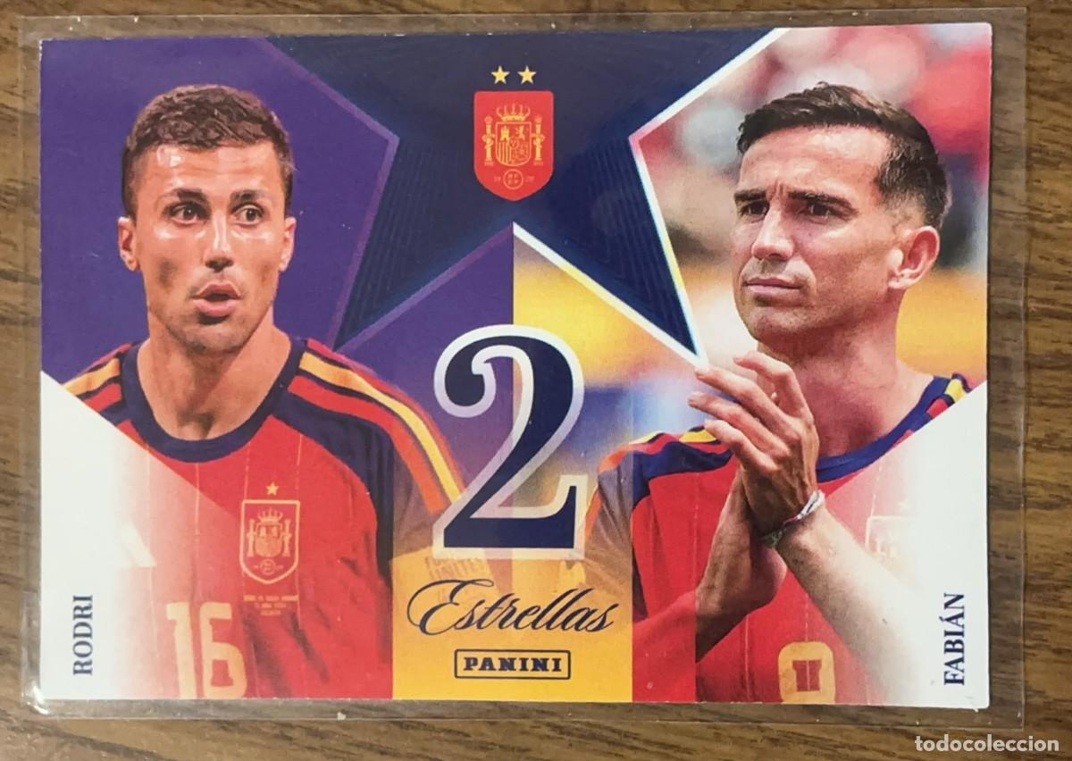 Cromos de f&uacute;tbol: Carta Rodri y Fabi&aacute;n #48 2 Estrellas Panini Tributo Selecci&oacute;n Espa&ntilde;ola Campeones