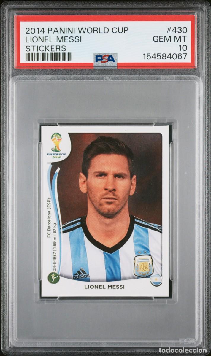 Cromos de f&uacute;tbol: Messi #430 Argentina Panini World Cup Stickers 2014 PSA 10