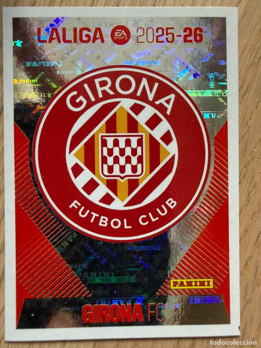 Cromos de f&uacute;tbol: 1 ESCUDO GIRONA 25 26 2025 2026 LIGA EA SPORTS COLECCIONES ESTE SIN PEGAR STICKER