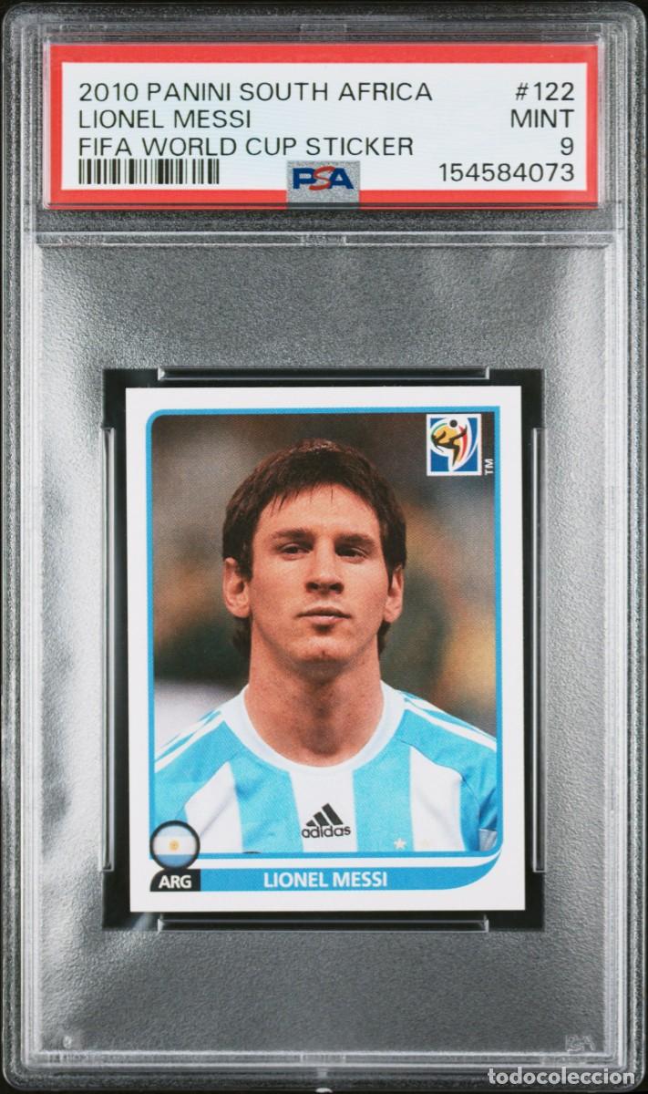Cromos de f&uacute;tbol: Messi #122 Argentina Panini South Africa Fifa World Cup Sticker 2010 PSA 9