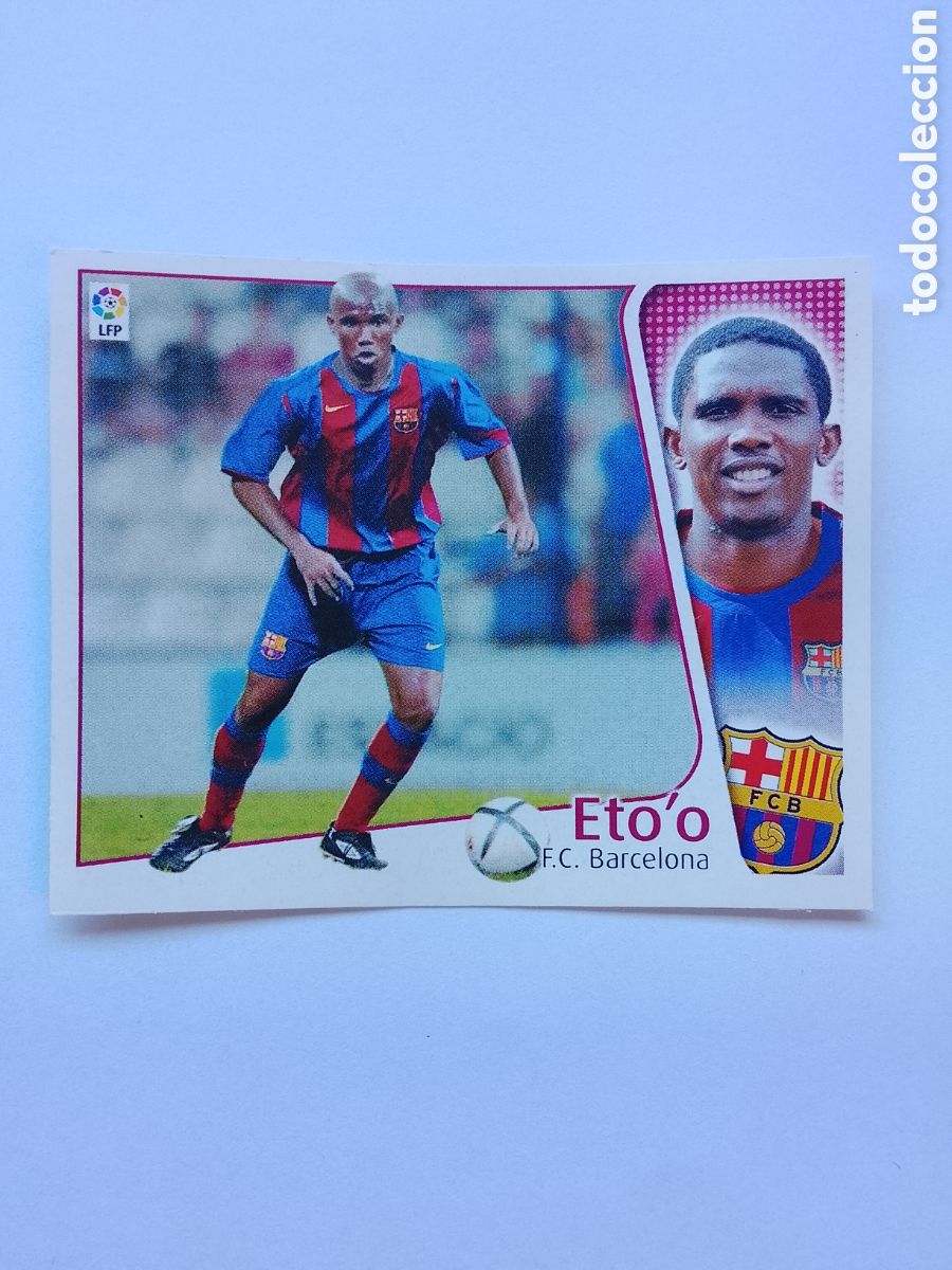 Cromos de f&uacute;tbol: Eto'o fichaje 28 F.C. Barcelona 2004-2005 Liga Este