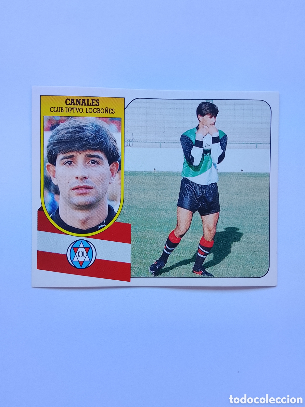 Cromos de f&uacute;tbol: CANALES BAJA LOGRO&Ntilde;ES SIN PEGAR CARTON 91-92 LIGA ESTE