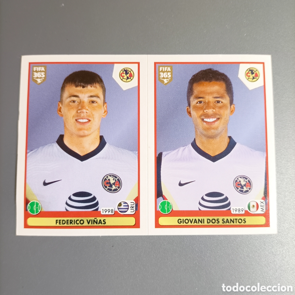 Cromos de f&uacute;tbol: STICKER PANINI ALBUM 2021. FIFA 365 (CLUB AMERICA) №384 a b