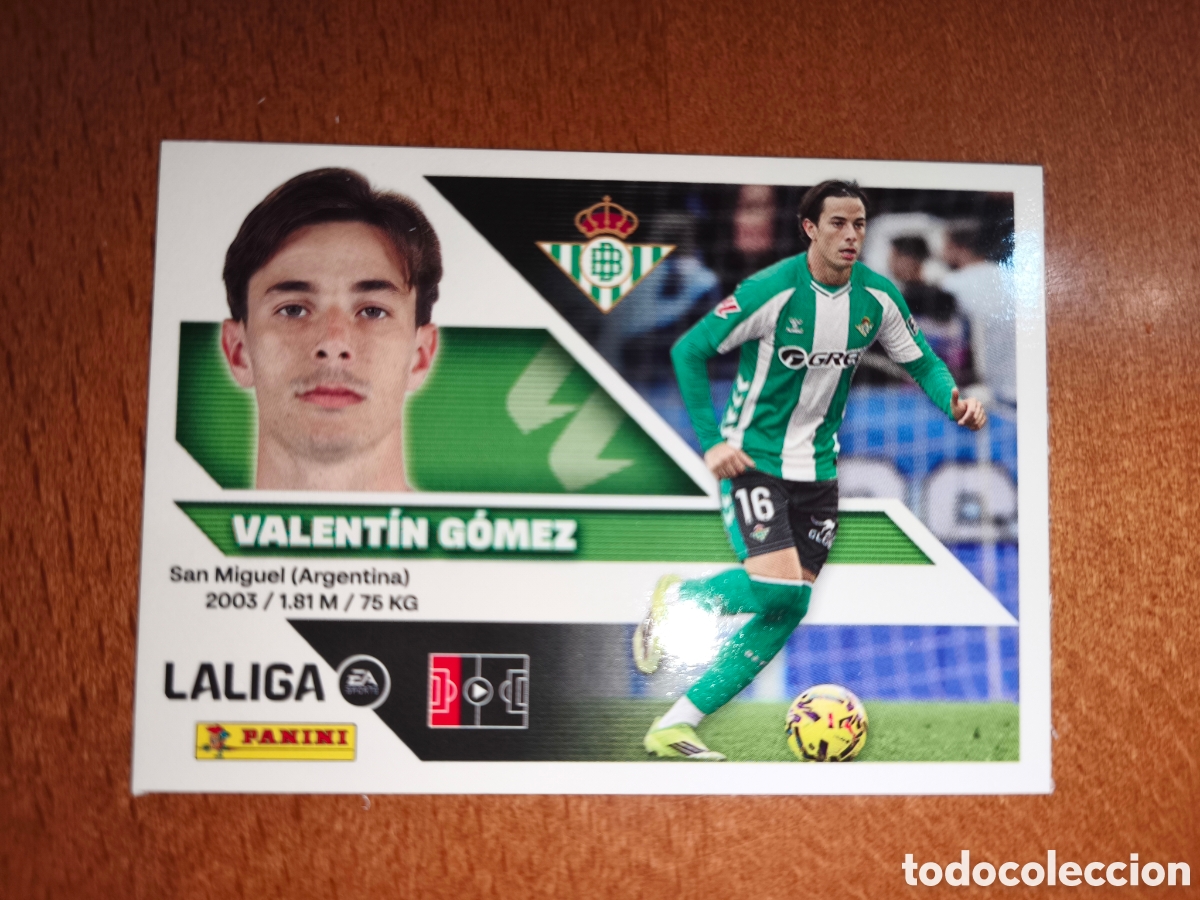 Cromos de f&uacute;tbol: Valent&iacute;n G&oacute;mez n&deg;9 liga este 26/27 Real Betis