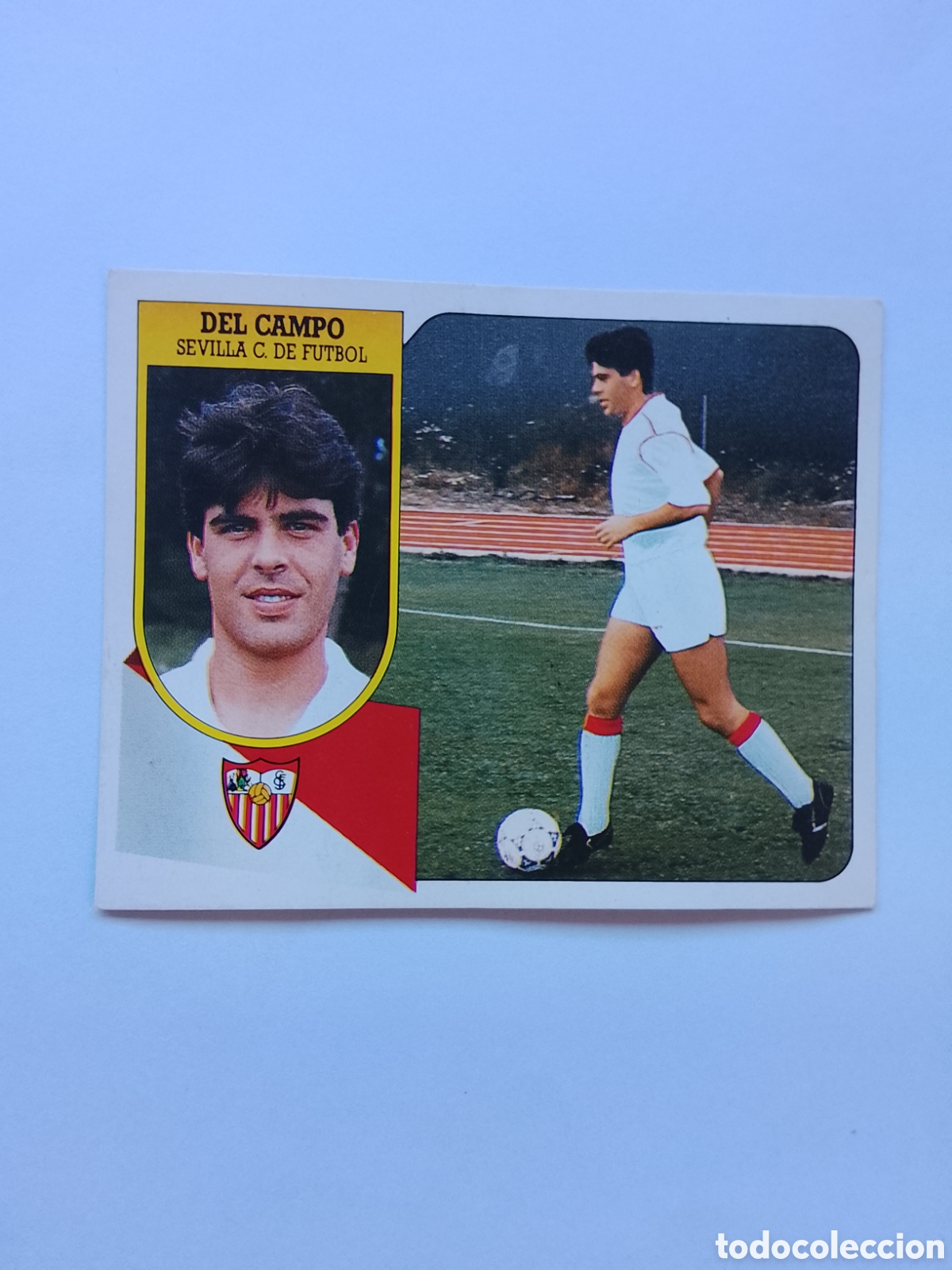 Cromos de f&uacute;tbol: DEL CAMPO SEVILLA COLOCA CARTON SIN PEGAR 91-92 LIGA ESTE