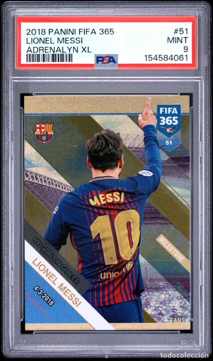 Cromos de f&uacute;tbol: Lionel Messi #51 FC Barcelona Panini Adrenalyn XL Fifa 365 2018 19 Psa 9