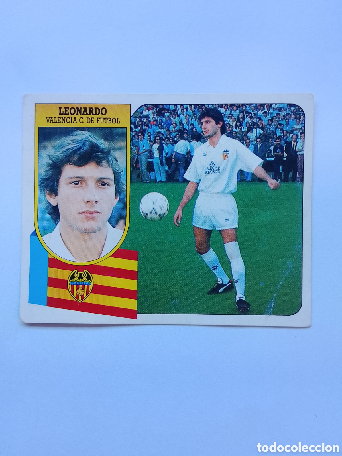 Cromos de f&uacute;tbol: LEONARDO VALENCIA COLOCA LIGA ESTE 91-92