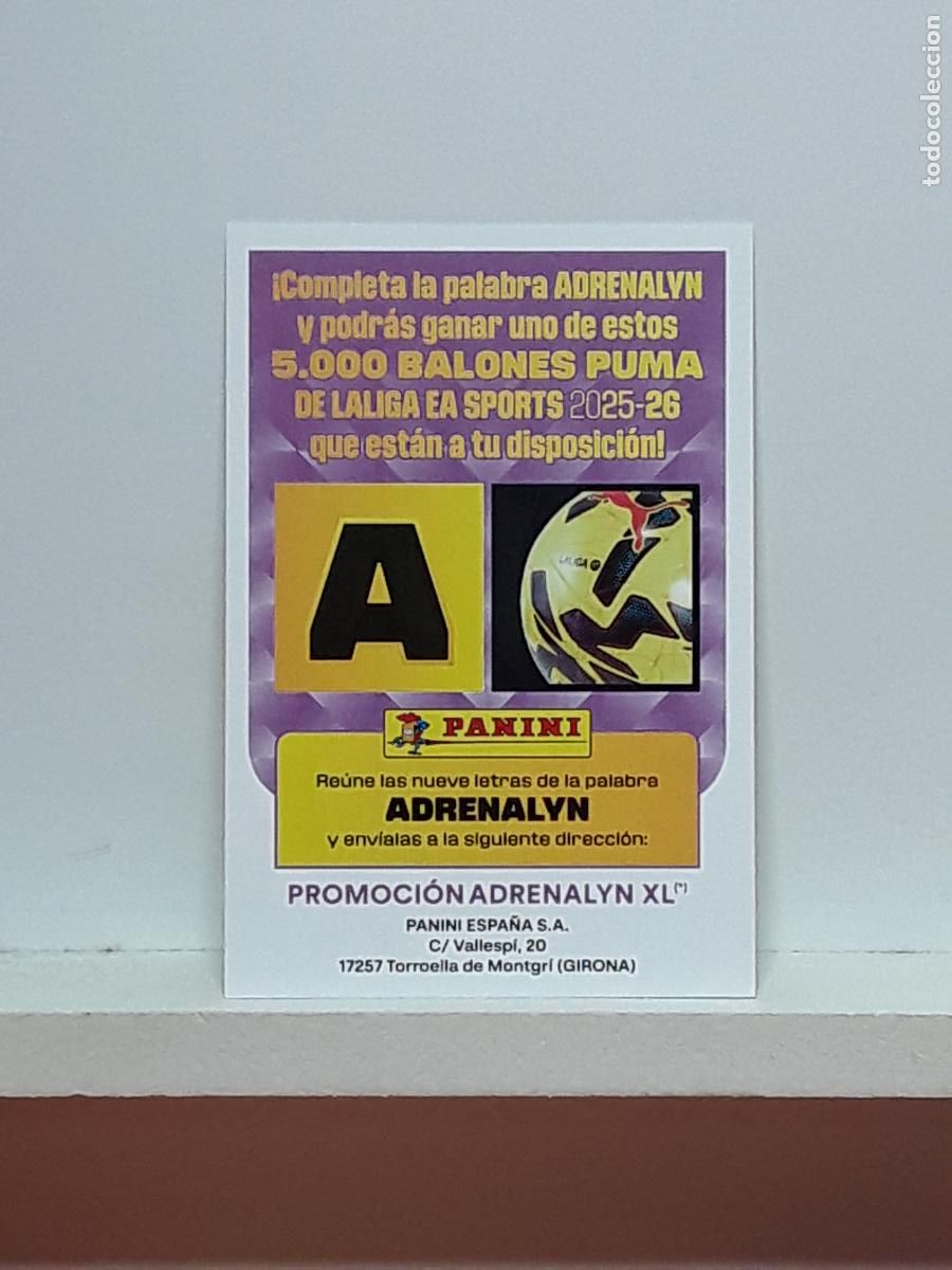 Cromos de f&uacute;tbol: ADRENALYN 2025 2026 25 26 ALBUM PANINI LIGA N LETRA PROMOCION BALON A