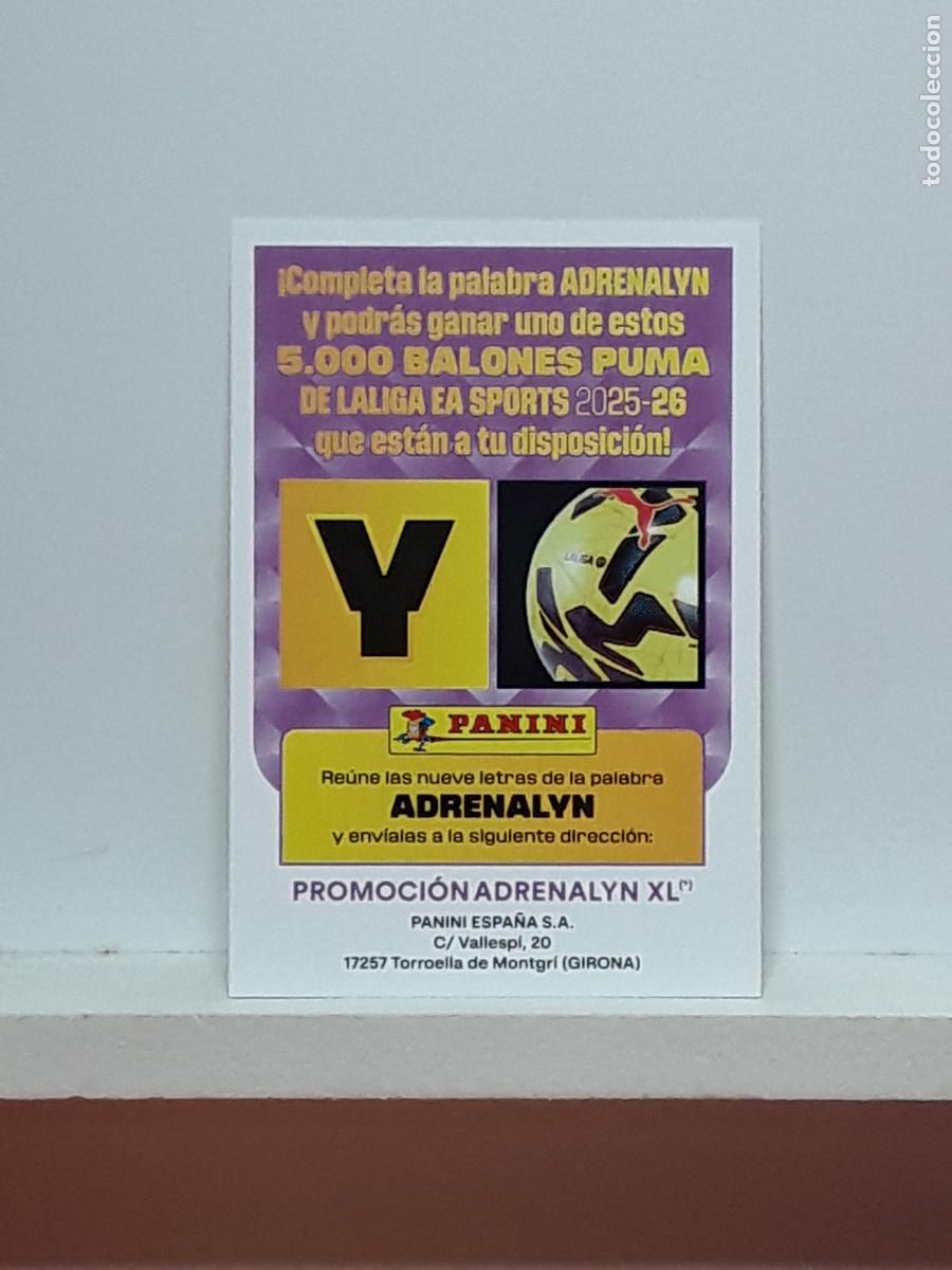Cromos de f&uacute;tbol: ADRENALYN 2025 2026 25 26 ALBUM PANINI LIGA N LETRA PROMOCION BALON Y
