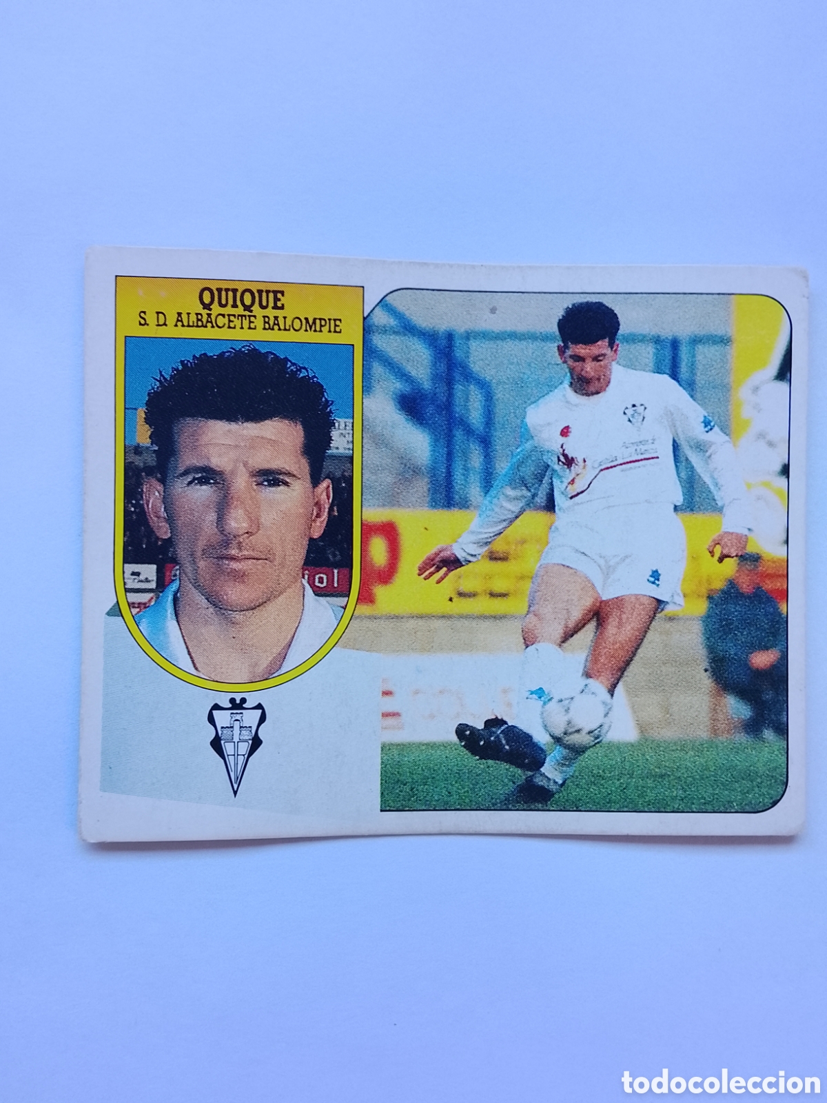 Cromos de f&uacute;tbol: QUIQUE ALBACETE BAJA DIFICIL LIGA ESTE 91-92 SIN PEGAR CARTON