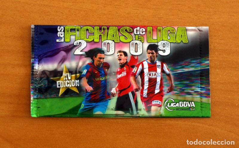 Cartes &agrave; collectionner de Football: Sobre vacio sin cromos - Las fichas de la Liga 2009, Messi-Casillas-Kum - Mundicromo Sport