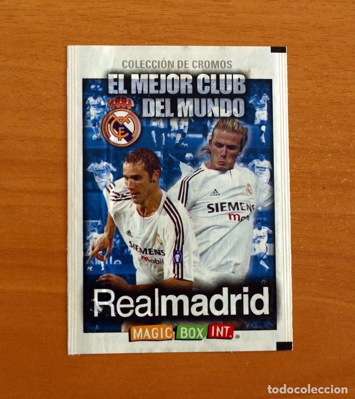 Fu&szlig;ball-Sticker: Sobre vacio sin cromos - El mejor club del munco Real Madrid -Helguera-David Beckham- Magic Box