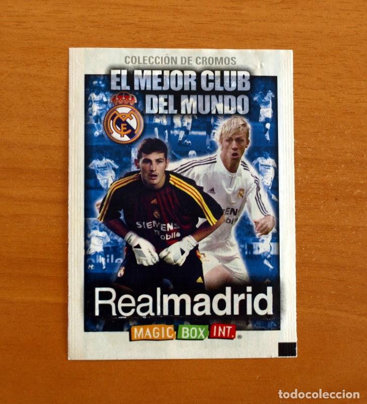 Cromos de f&uacute;tbol: Sobre vacio sin cromos - El mejor club del munco Real Madrid -Casillas-Guti- Magic Box
