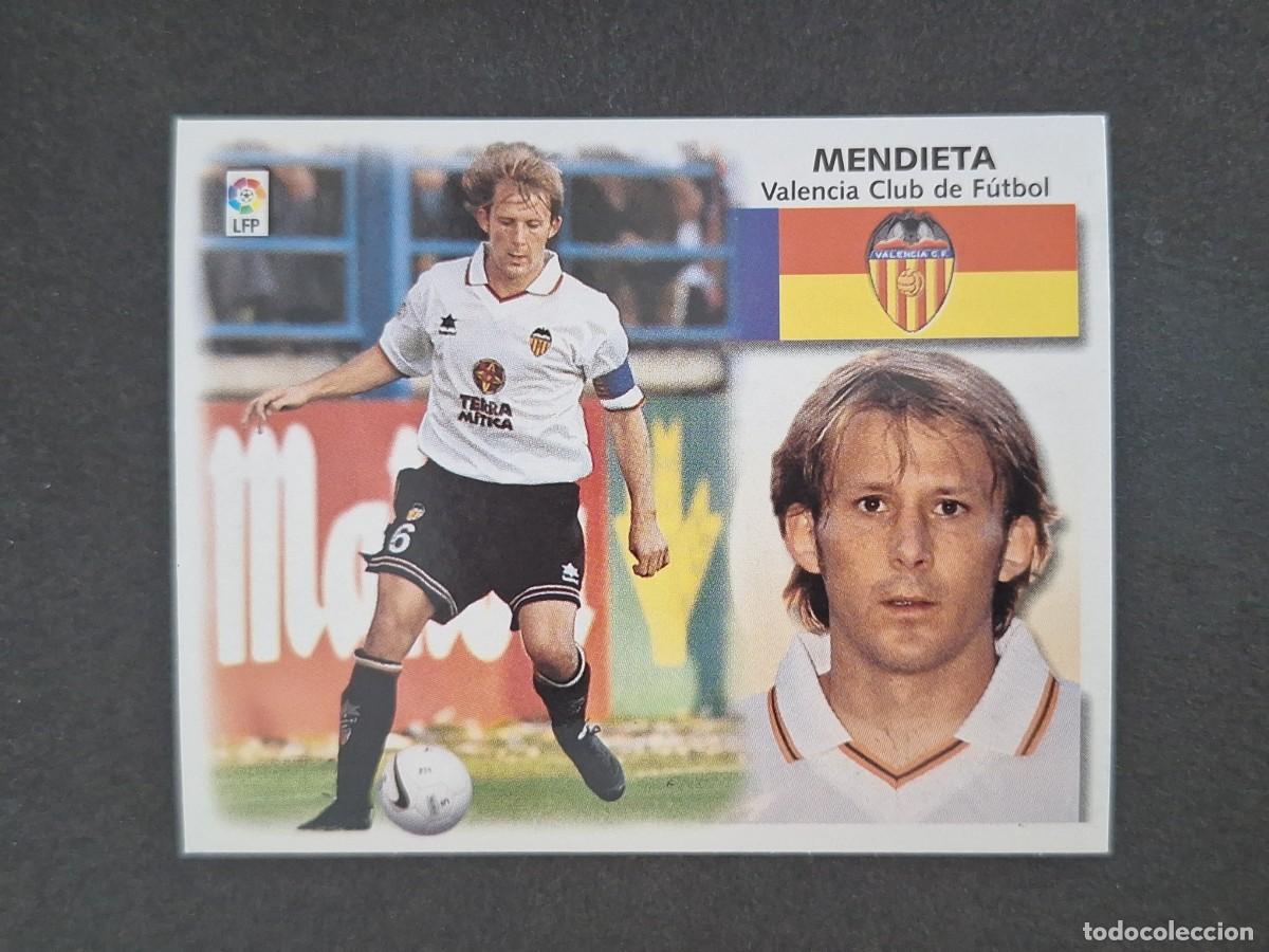 Fu&szlig;ball-Sticker: L5 MENDIETA VALENCIA C. F. LIGA ESTE 1999 2000 99 00 NUNCA PEGADO SIN PEGAR