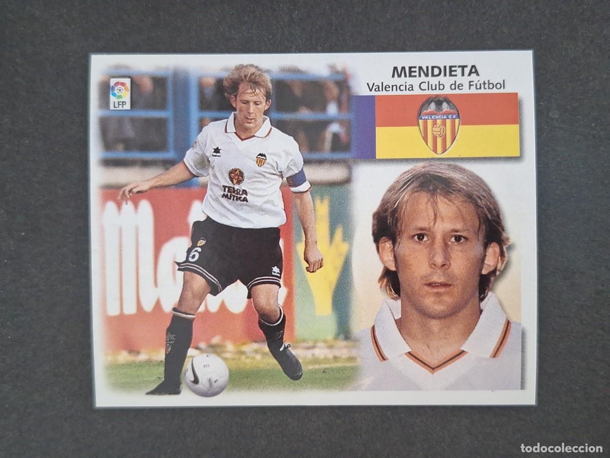 Fu&szlig;ball-Sticker: L5 MENDIETA VALENCIA C. F. LIGA ESTE 1999 2000 99 00 NUNCA PEGADO SIN PEGAR