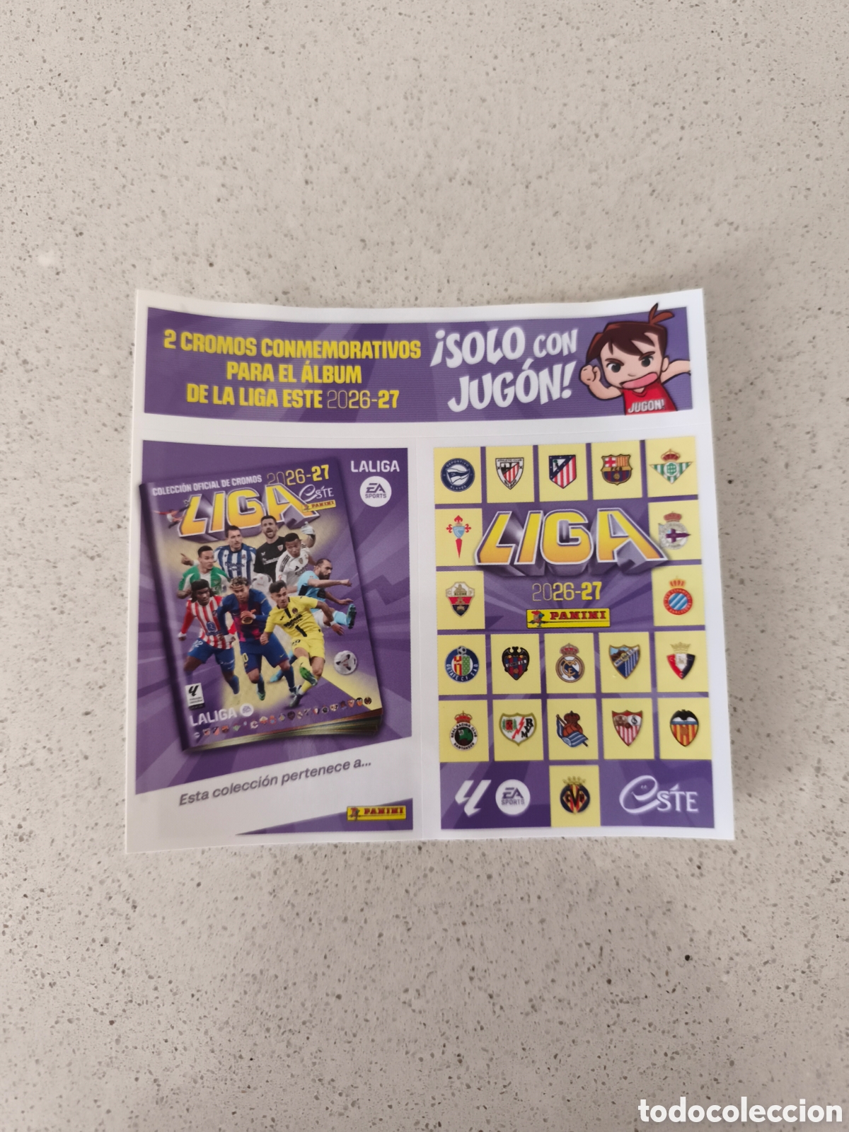 Cromos de f&uacute;tbol: CROMOS CONMEMORATIVOS LIGA ESTE 26/27. PANINI.