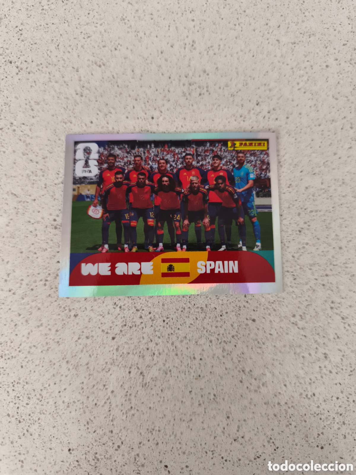 Cromos de f&uacute;tbol: CROMO N&Uacute;MERO 13 BIS COLOCA EQUIPO ESPA&Ntilde;A ( CAMPEONA BORDE PLATEADO ). MUNDIAL 2026. PANINI.