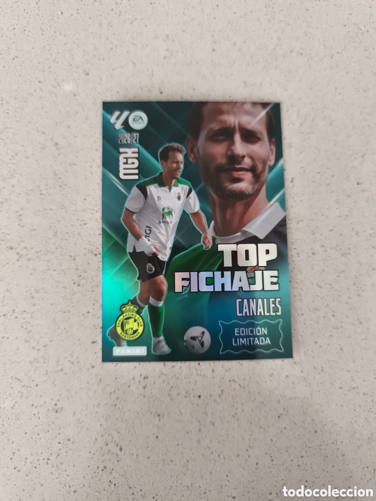 Cromos de f&uacute;tbol: CARTA TOP FICHAJE CANALES RACING SANTANDER EDICI&Oacute;N LIMITADA. MEGACRACKS 26/27. PANINI.