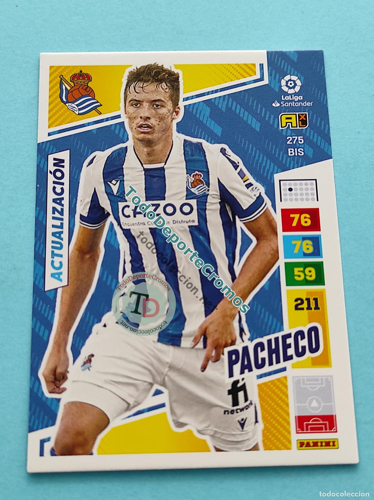Cromos de f&uacute;tbol: 275 BIS PACHECO (ACTUALIZACI&Oacute;N POCKET BOX) REAL SOCIEDAD ADRENALYN XL 22 23 PANINI 2022/2023 AL2223