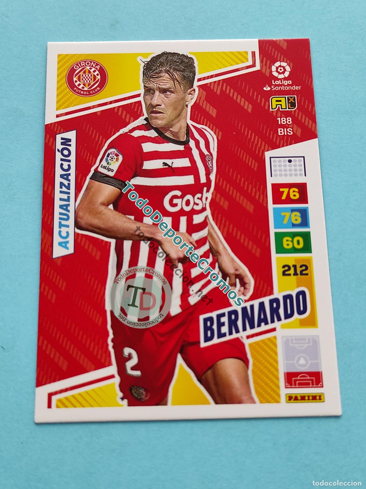 Cromos de f&uacute;tbol: 188 BIS BERNARDO (ACTUALIZACI&Oacute;N POCKET BOX) GIRONA FC ADRENALYN XL 22 23 PANINI 2022/2023 AL2223