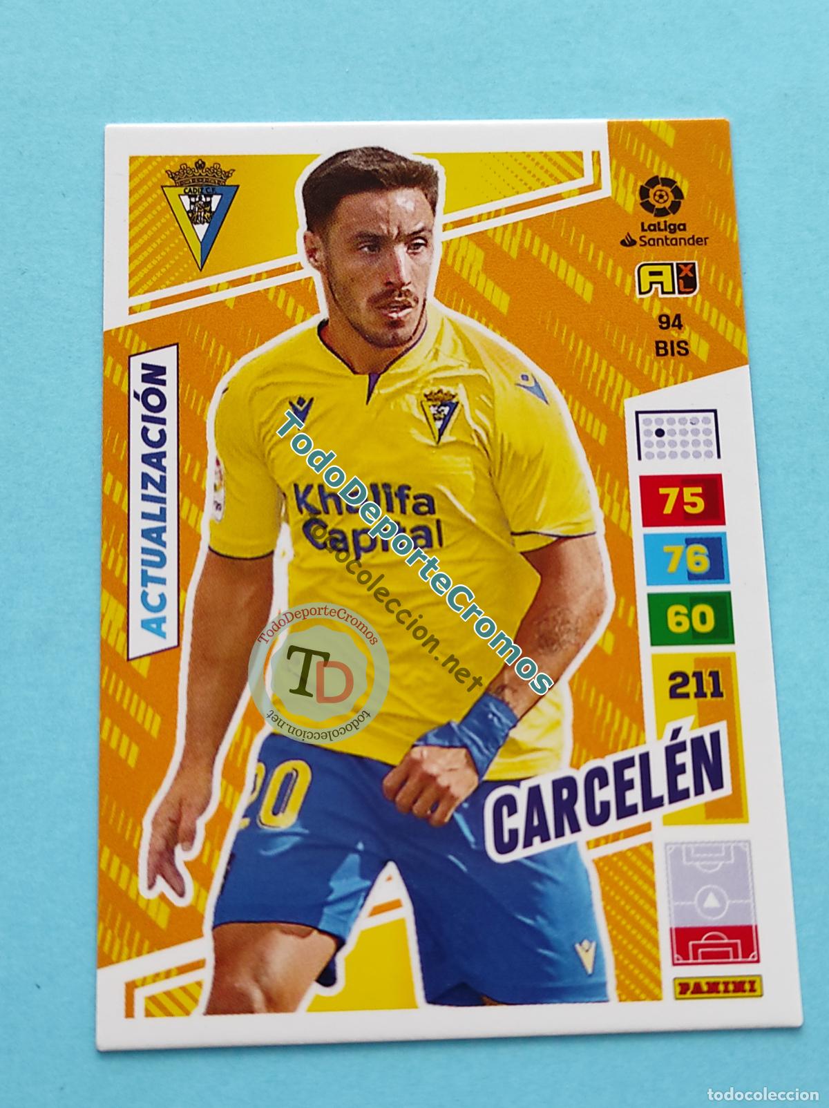 Cromos de f&uacute;tbol: 94 BIS CARCEL&Eacute;N (ACTUALIZACI&Oacute;N POCKET BOX) C&Aacute;DIZ CF ADRENALYN XL 22 23 PANINI 2022/2023 AL2223