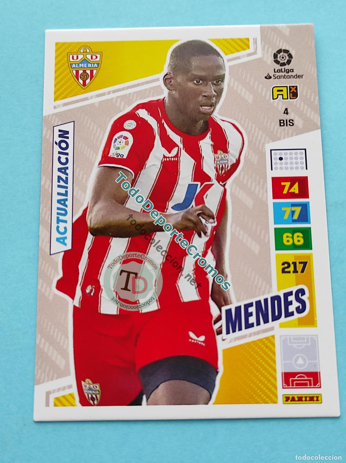 Cromos de f&uacute;tbol: 4 BIS MENDES (ACTUALIZACI&Oacute;N POCKET BOX) UD ALMER&Iacute;A ADRENALYN XL 22 23 PANINI 2022/2023 AL2223