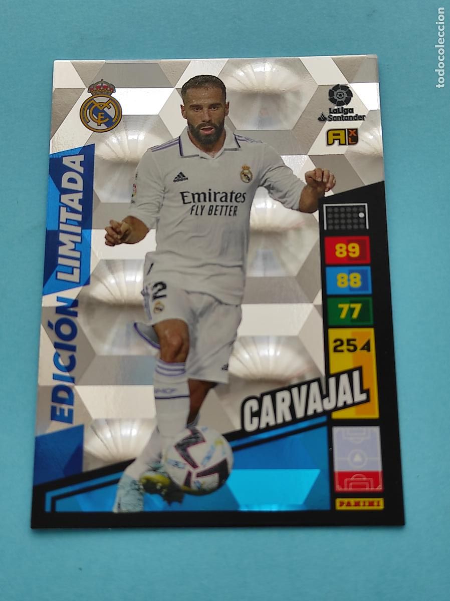 Cromos de f&uacute;tbol: CARVAJAL REAL MADRID EDICION LIMITADA ADRENALYN XL LIGA 22/23 POCKET BOX PLATINUM 2022/2023