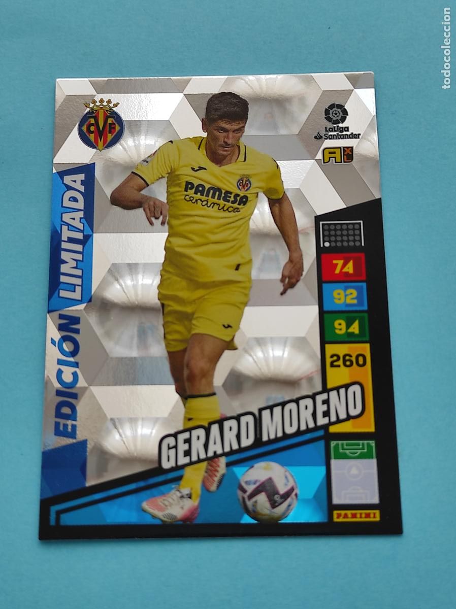 Cromos de f&uacute;tbol: GERARD MORENO VILLARREAL CF EDICION LIMITADA ADRENALYN XL LIGA 22/23 POCKET BOX PLATINUM 2022/2023