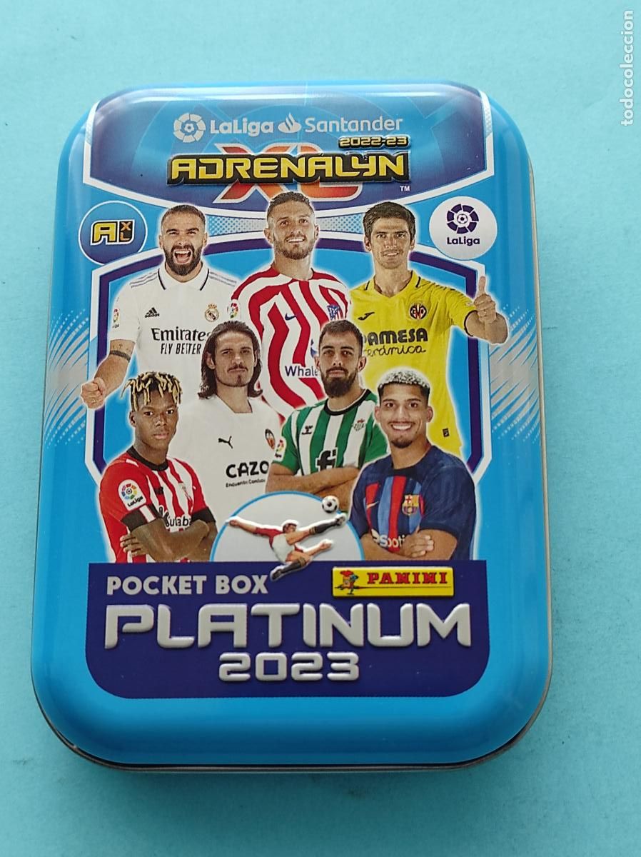 Cromos de f&uacute;tbol: CAJA VACIA POCKET BOX PLATINUM ADRENALYN XL 22 23 PANINI LIGA 2022/2023