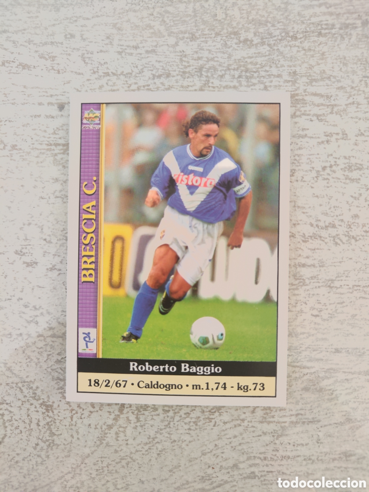 Cromos de f&uacute;tbol: Trading card Ficha Calciatori Calcio 200 2001 Brescia Roberto Baggio buen estado