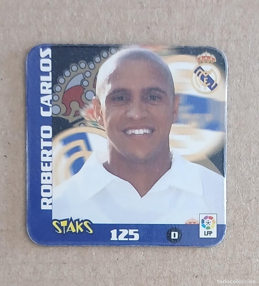 Cromos de f&uacute;tbol: STAK n&ordm; 125 ROBERTO CARLOS REAL MADRID STAKS LIGA 2003-2004 DE PANINI.