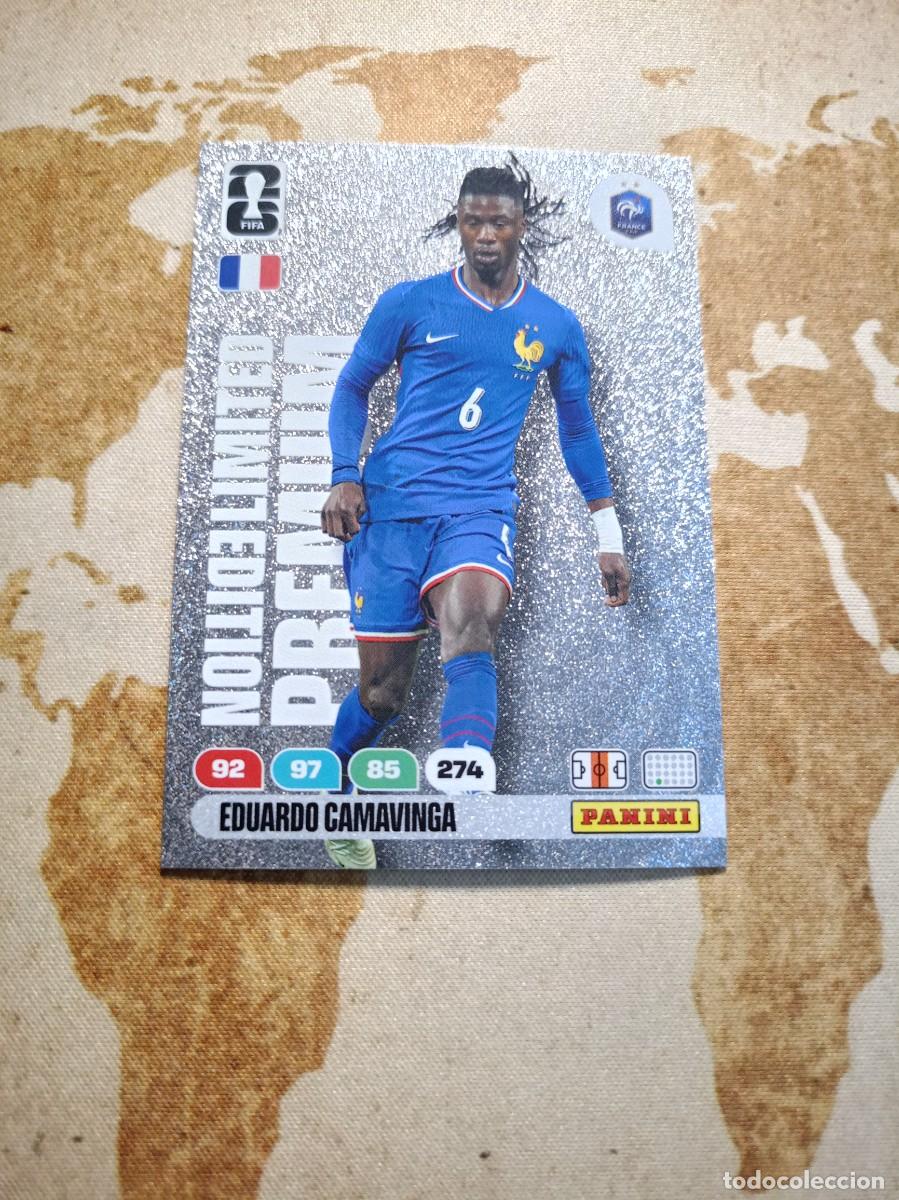 Cartes &agrave; collectionner de Football: Limited Edition Premium EDUARDO CAMAVINGA Adrenalyn WORLD cup 2026