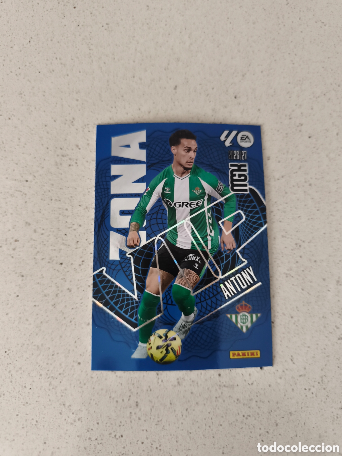 Football Stickers: CARTA ZONA VIP ANTONY BETIS. MEGACRACKS 26/27. PANINI.
