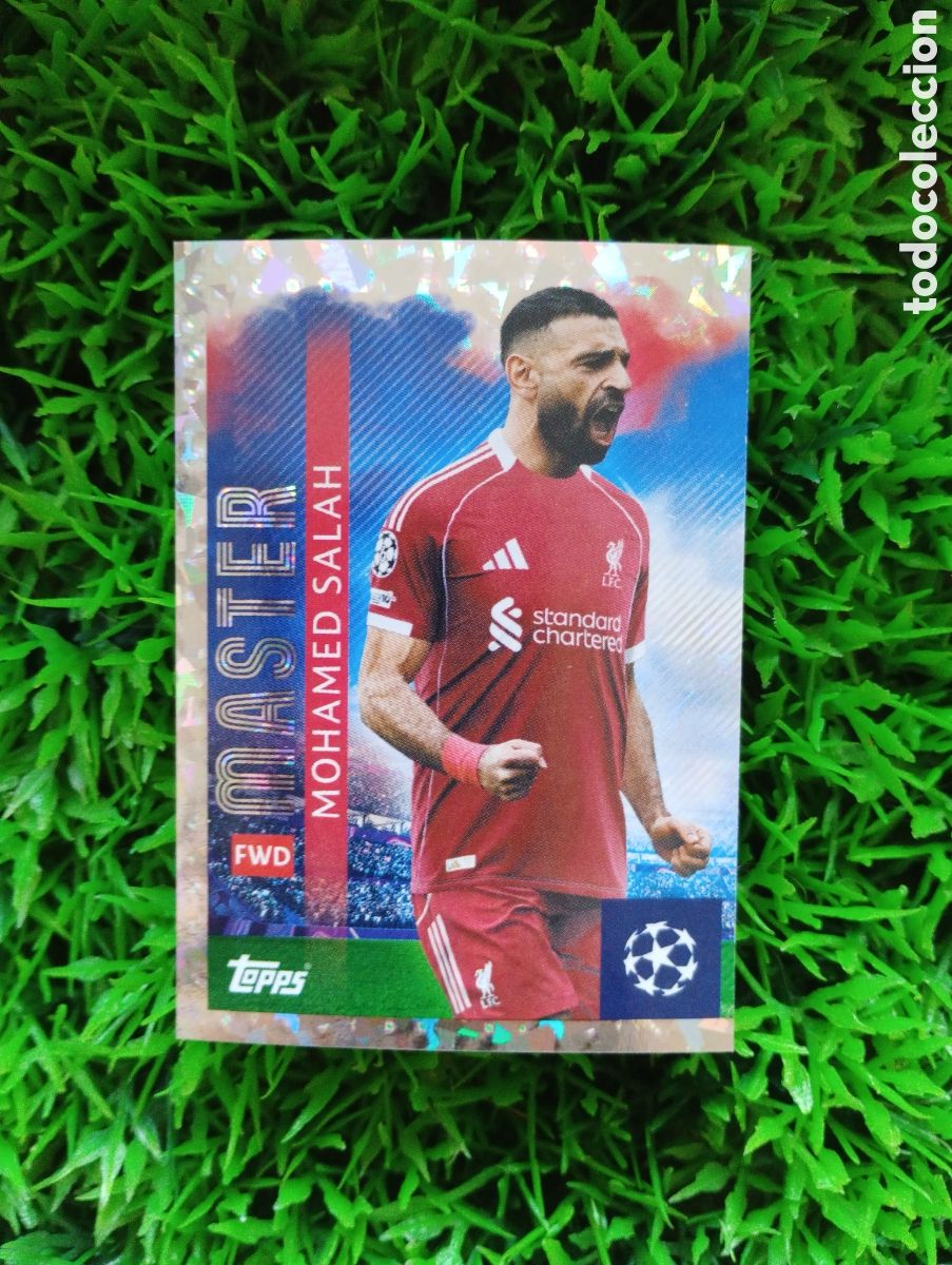 Cartes &agrave; collectionner de Football: Salah Liverpool MASTER Champions League 25-26 # 258 NUNCA PEGADO