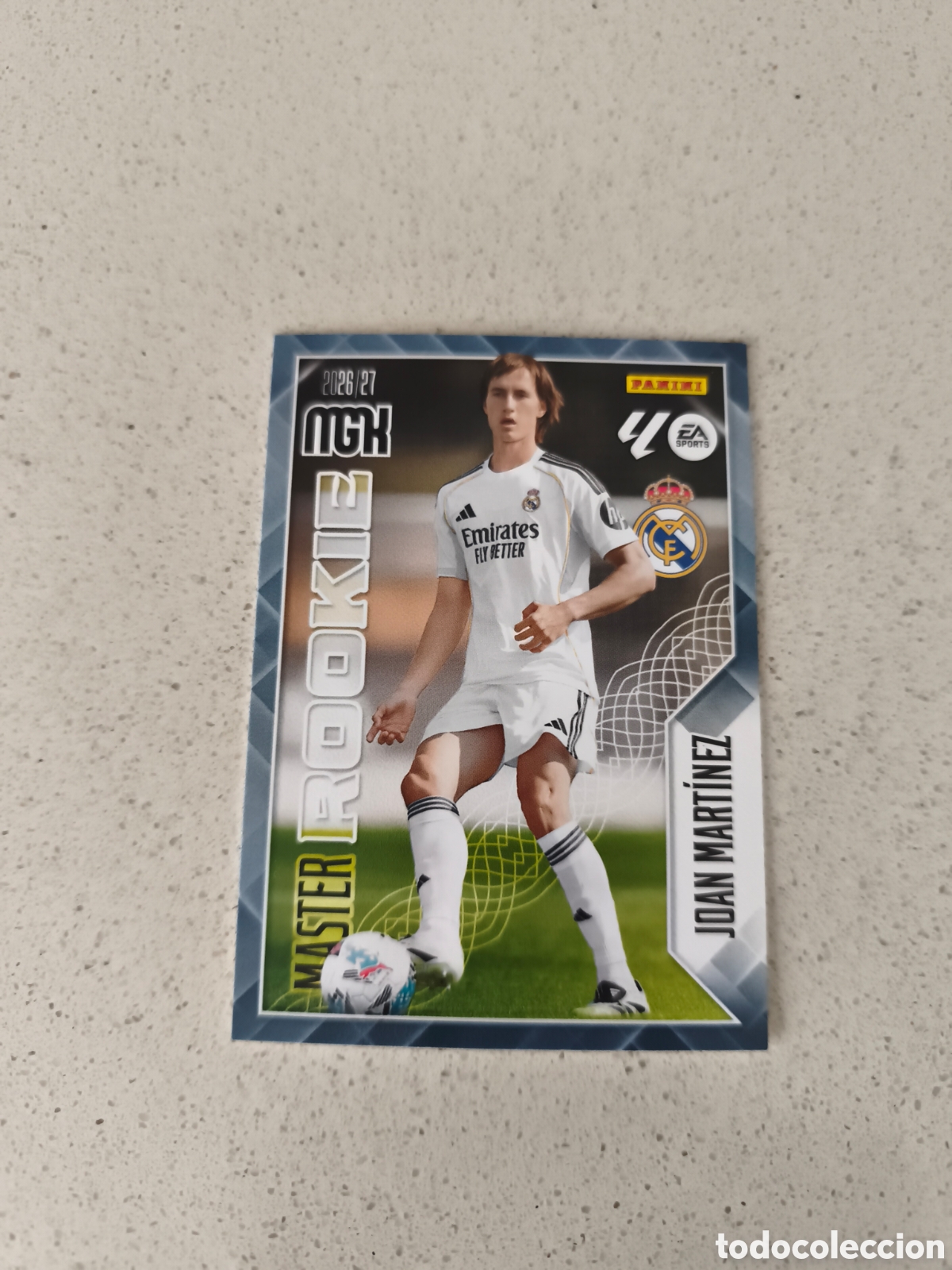 Football Stickers: CARTA N&Uacute;MERO 413 M&Aacute;STER ROOKIE JOAN MART&Iacute;NEZ REAL MADRID. MEGACRACKS 26/27. PANINI.