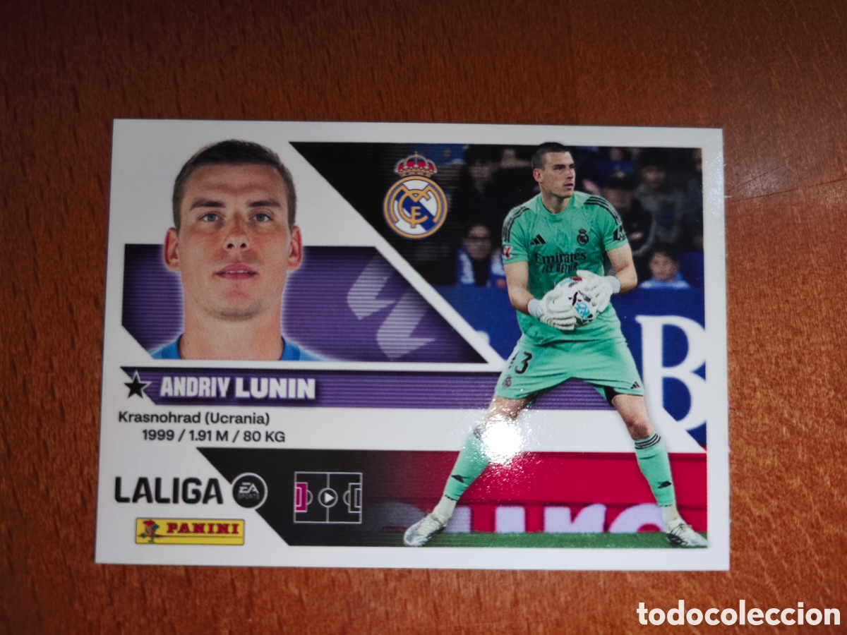 Football Stickers: Lunin n&deg;4 liga este 26/27 Real Madrid