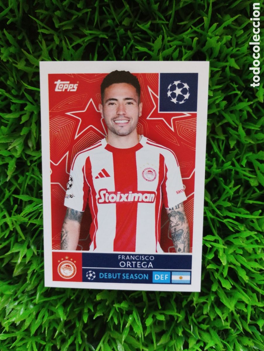 Football Stickers: Francisco Ortega Olympiacos Champions League 25-26 # 330 NUNCA PEGADO