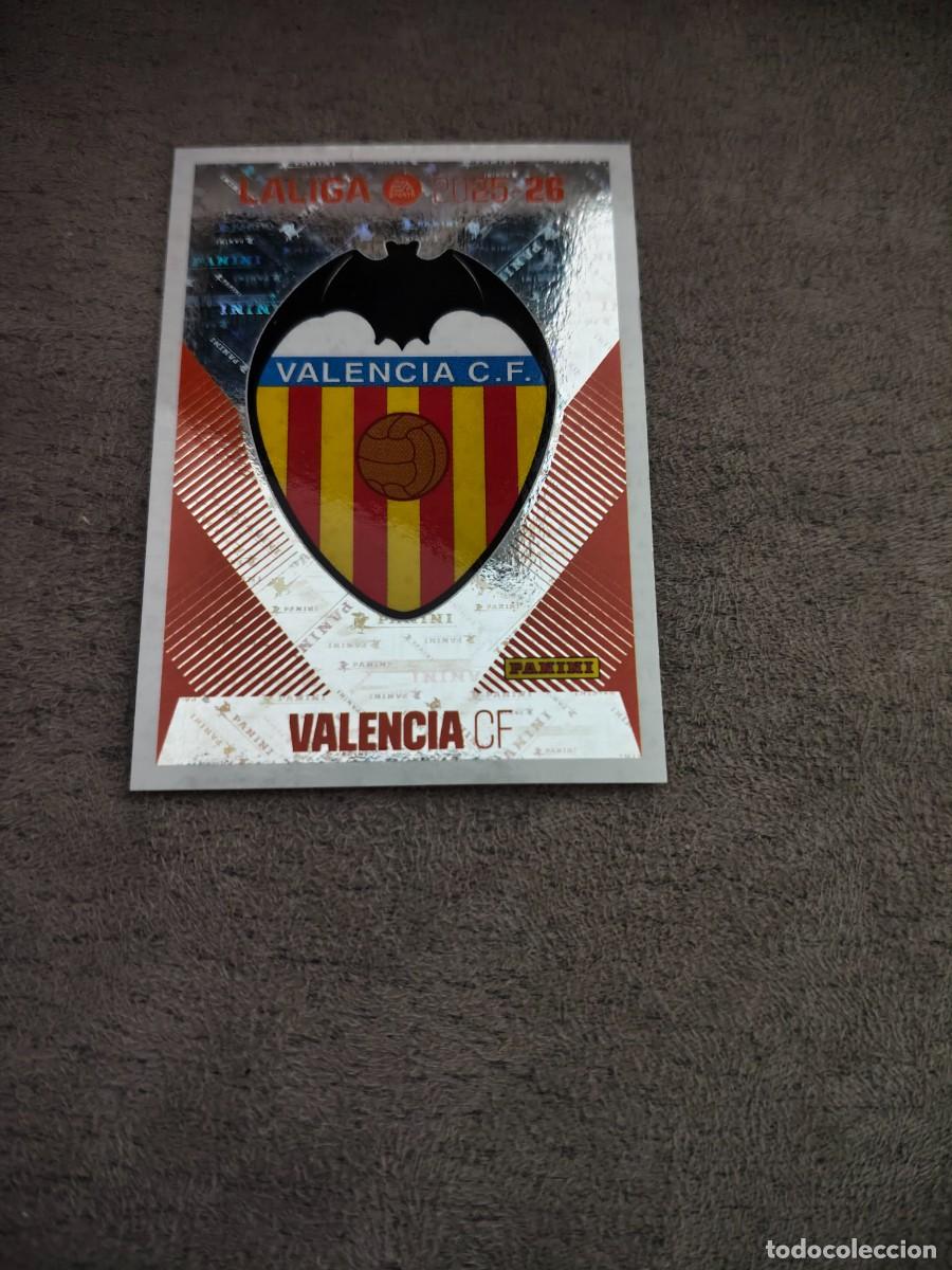 Cromos de f&uacute;tbol: Cromo 1 ESCUDO VALENCIA CF. Colecci&oacute;n LALIGA F&uacute;tbol 2025-2026 PANINI Nuevo