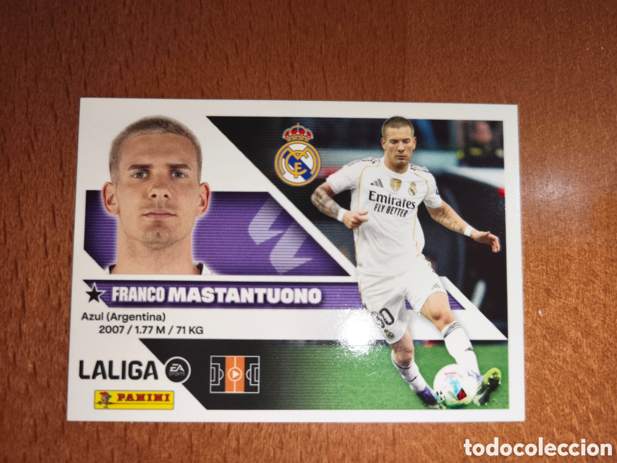 Cromos de f&uacute;tbol: Mastantuono n&deg;16A liga este 26/27 Real Madrid