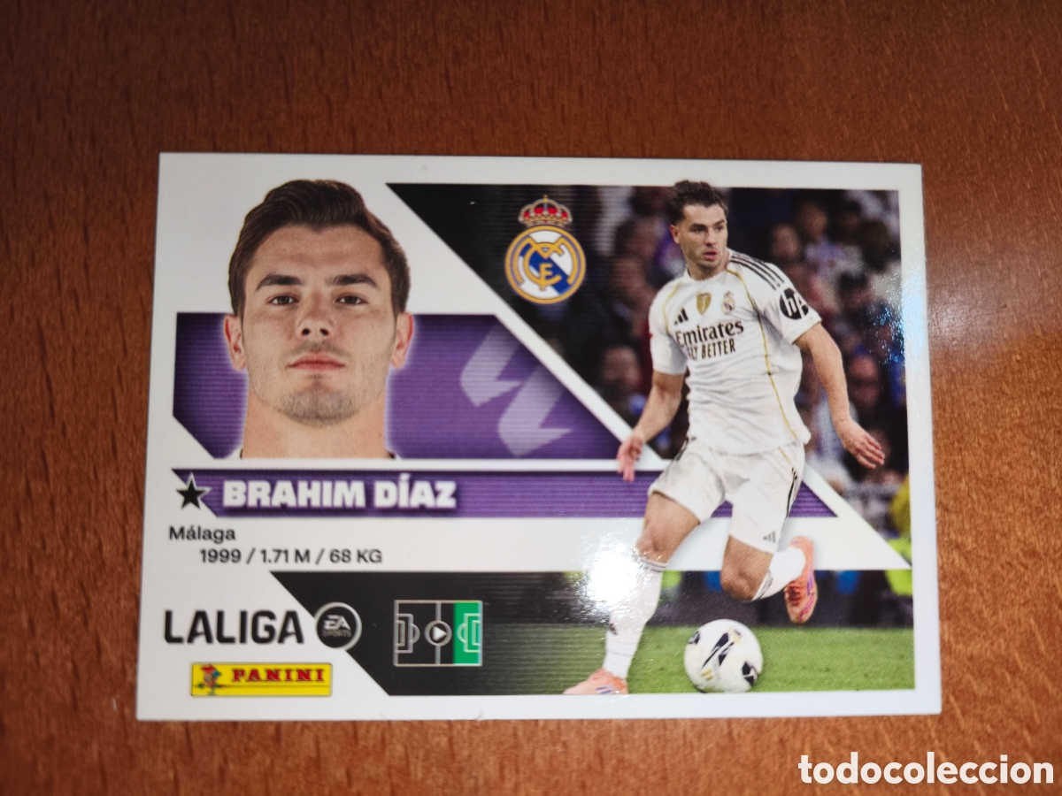 Cromos de f&uacute;tbol: Brahim D&iacute;az n&deg;16B liga este 26/27 Real Madrid