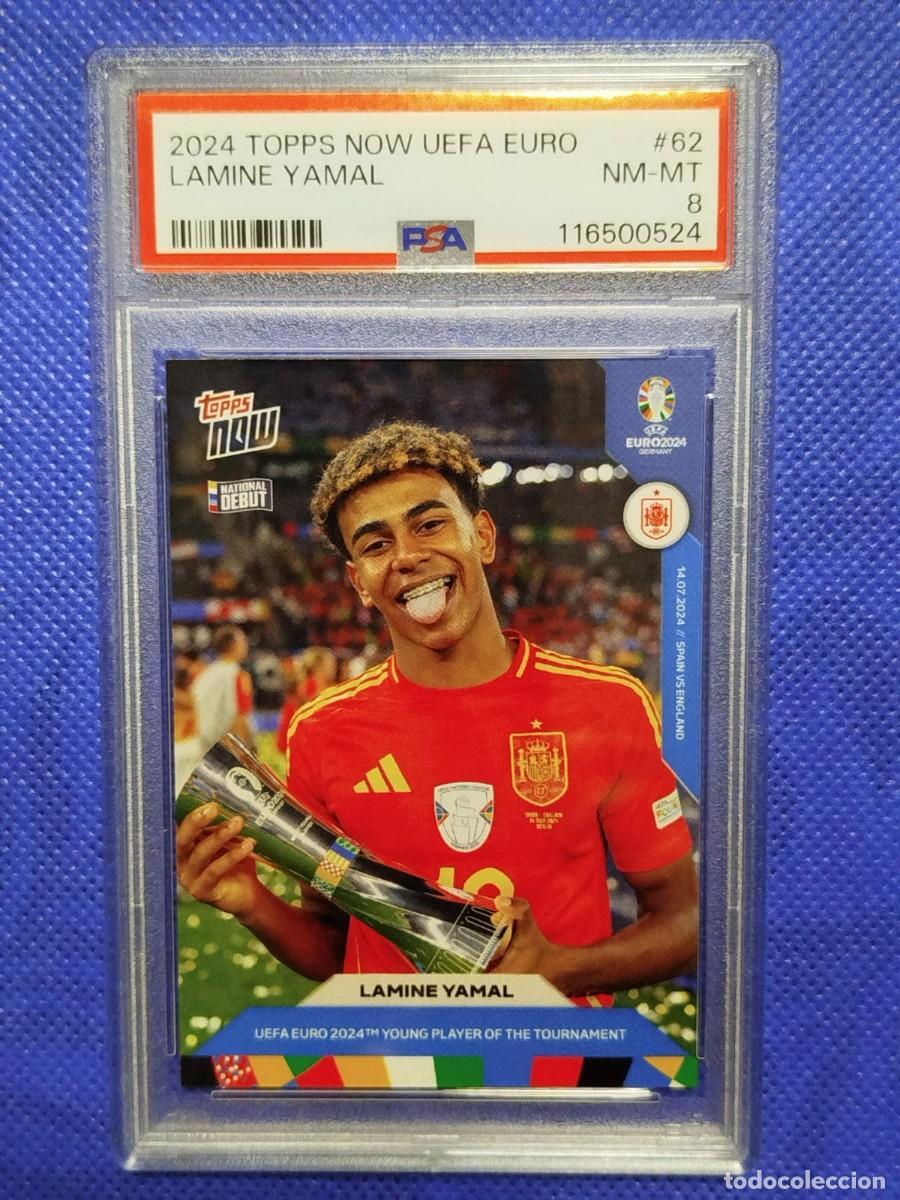 Cromos de f&uacute;tbol: PSA 8 #62 LAMINE YAMAL 2024 TOPPS NOW EURO &ldquo;UEFA EURO 2024th YOUNG PLAYER&rdquo; 1/15829