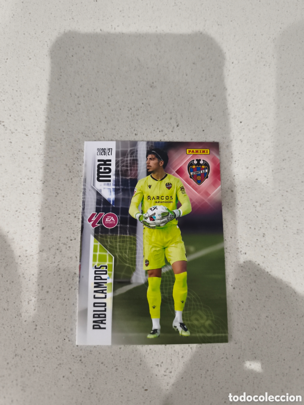 Cromos de f&uacute;tbol: CARTA N&Uacute;MERO 201 PABLO CAMPOS LEVANTE. MEGACRACKS 26/27. PANINI.