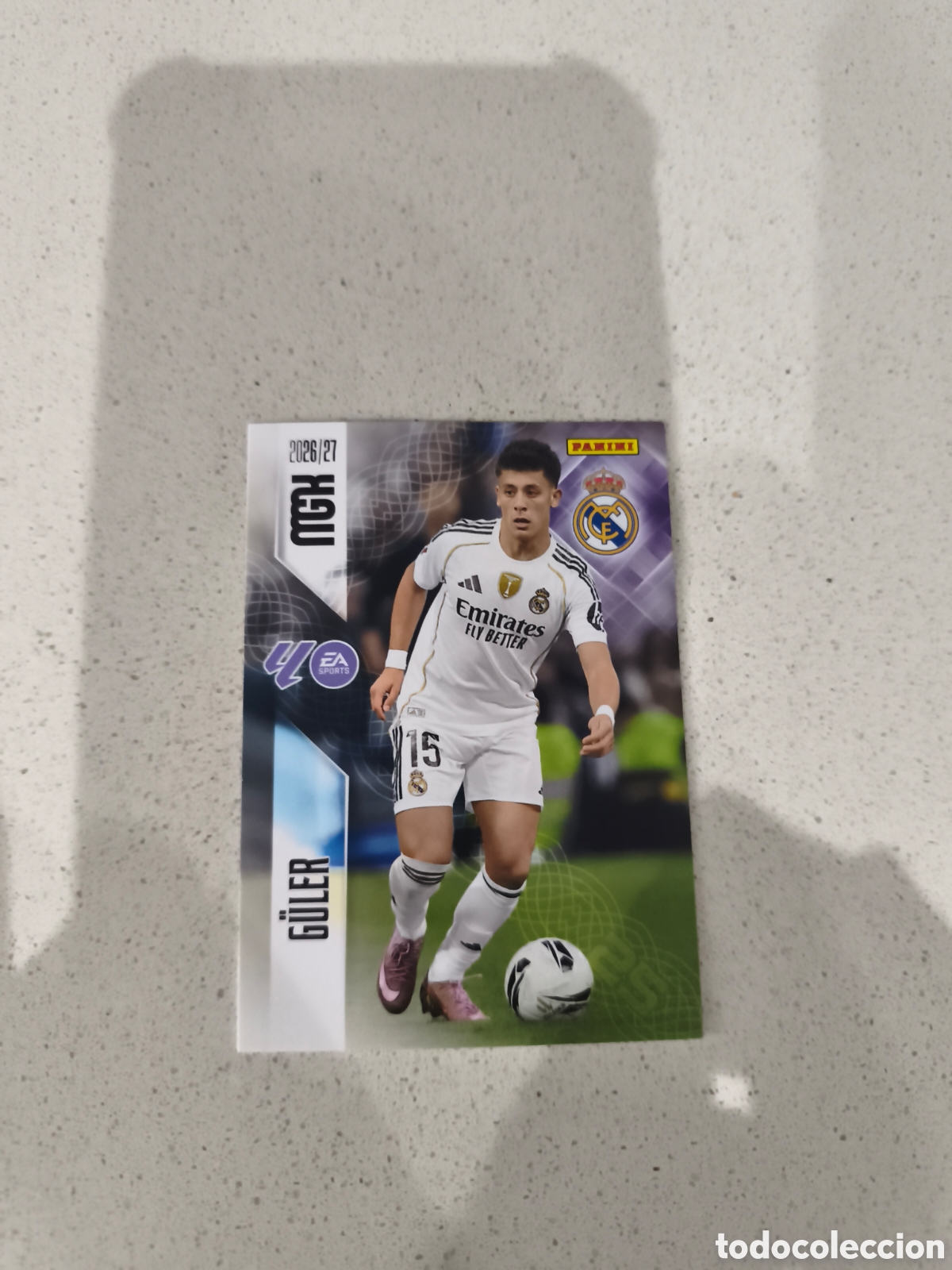 Cromos de f&uacute;tbol: CARTA N&Uacute;MERO 229 G&Uuml;LER REAL MADRID. MEGACRACKS 26/27. PANINI.