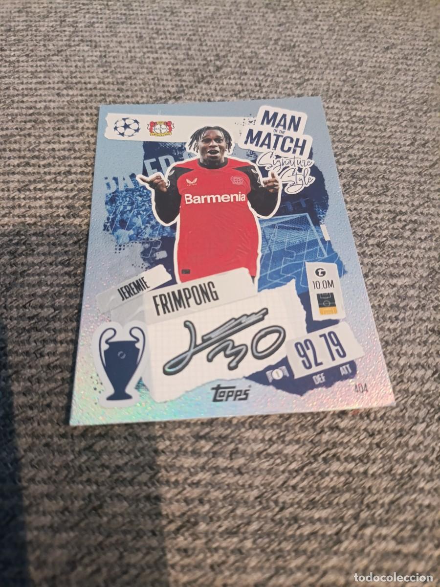 Cromos de f&uacute;tbol: Frimpong Bayer Man of the Match champions league 24/25