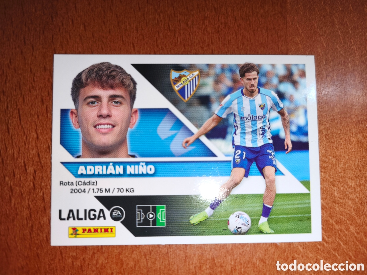Cromos de f&uacute;tbol: Adri&aacute;n Ni&ntilde;o n&deg;18 liga este 26/27 M&aacute;laga